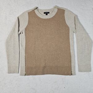J. Crew colorblock double zip wool sweater